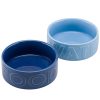 Set 2 castroane Navaris pentru caini, 700 ml, ceramica, lavabile, albastru, NAV000025VC001C