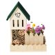 Hotel pentru insecte Navaris, cu ghiveci pentru flori, din lemn si bambus, NAV000025VF001C