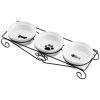 Set 3 Boluri ceramice pentru animale Navaris, 350ml, suport metalic, NAV000025YA001C