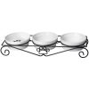 Set 3 Boluri ceramice pentru animale Navaris, 350ml, suport metalic, NAV000025YA001C