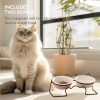 Set 2 boluri pisici Navaris, 350 ml, ergonomic si inaltat, ceramica, NAV000025YB001C