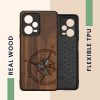 Husa Xiaomi Redmi Note 12 Pro 5G, Maro/Albastru, Lemn, KWM000018BW004C