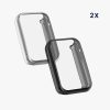 Set 2 Huse Kwmobile pentru Xiaomi Mi Band 7 Pro, Negru/Argintiu, Silicon, KWM0000177C005C