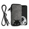 Husa Universala telefon, Marime XL - 6.8 inch, Gri/Negru, Textil, KWM000016AK017C