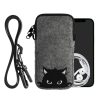 Husa Universala telefon, Marime XL - 6.8 inch, Gri/Negru, Textil, KWM000016AK017C