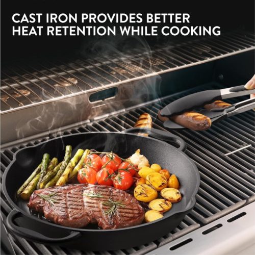 Tigaie din fonta Navaris pentru aragaz / cuptor / gratar - 30.6 cm - negru, NAV0000100Q004C