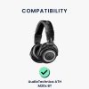 Set 2 Perne de urechi Kwmobile pentru Audio-Technica ATH M20X BT, Negru, Textil, KWM000024SE001C