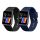 Set 2 Curele Kwmobile pentru GRV SmartWatch, Negru/Albastru inchis, Silicon, KWM000024SY001C