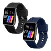 Set 2 Curele Kwmobile pentru GRV SmartWatch, Negru/Albastru inchis, Silicon, KWM000024SY001C