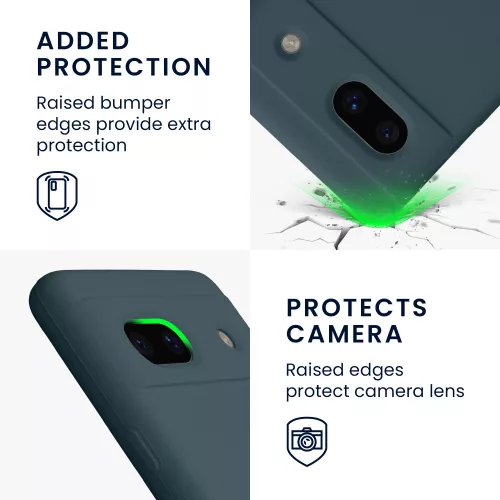 Husa Google Pixel 7a, Verde inchis, Silicon, KWM000019YE019C