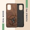 Husa OnePlus 8T, Maro/Albastru, Lemn, KWM0000123P006C
