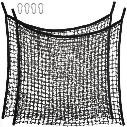 Set 2 plase fan Navaris cu 4 carabiniere, 60x90 cm, prindere usoara, negru, NAV001WX8DQ001C