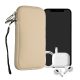 Husa Universala telefon, Marime L - 6.5 inch, Crem, Neopren, KWM0000099O161C