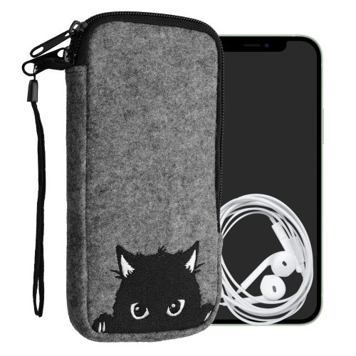 Husa Universala telefon, Marime XL - 6.8 inch, Gri/Negru, Textil, KWM000010HJ032C
