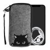 Husa Universala telefon, Marime XL - 6.8 inch, Gri/Negru, Textil, KWM000010HJ032C