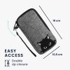 Husa Universala telefon, Marime XL - 6.8 inch, Gri/Negru, Textil, KWM000010HJ032C