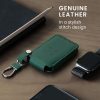 Husa Cheie Auto Kwmobile pentru Renault 4 Butoane - Smart Key, Verde inchis, Piele naturala, KWM000018SC003C