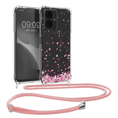 Husa Motorola Moto G14, Transparent/Roz, Silicon, KWM000022NB001C