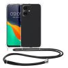 Husa Motorola Moto G54, Transparent/Negru, Silicon, KWM000022NG001C