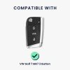 Set 2 Autocolante cheie auto Kwmobile pentru VW 3 Butoane, Negru, PVC, KWM000024UP001C