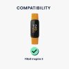 Set 2 Folii de protectie Kwmobile pentru Fitbit Inspire 3, Transparent/Negru, Polimer, KWM000024WJ001C