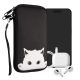 Husa Universala telefon, Marime XXL - 7 inch, Negru/Alb, Neopren, KWM000007UJ134C