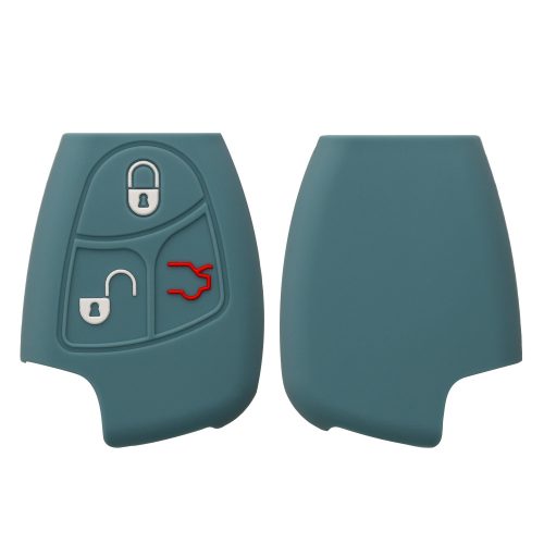 Husa Cheie Auto Kwmobile pentru Mercedes Benz 2-3 Butoane, Verde inchis, Silicon, KWM000008AT003C