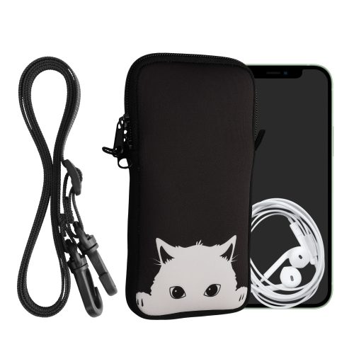 Husa Universala telefon, Marime XL - 6.8 inch, Negru/Alb, Neopren, KWM000016AJ023C