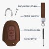 Husa Cheie Auto Kwmobile pentru Peugeot/Citroen 3 Butoane - Smart Key, Maro, Piele ecologica, KWM000024XO001C