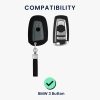 Husa Cheie Auto Kwmobile pentru BMW 3 Butoane, Negru/Gri, Piele ecologica, KWM000024XQ002C