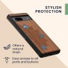 Husa Google Pixel 7a, Maro/Albastru, Lemn, KWM000019YK006C
