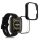 Set 2 Huse Kwmobile cu sticla securizata pentru Amazfit Bip 5, Transparent/Negru, Plastic, KWM000024ZC002C