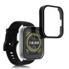 Set 2 Huse Kwmobile cu sticla securizata pentru Amazfit Bip 5, Transparent/Negru, Plastic, KWM000024ZC002C