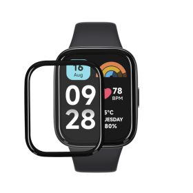   Set 2 Folii de protectie Kwmobile pentru Xiaomi Redmi Watch 3 Active, Transparent/Negru, Polimer, KWM000024ZH001C