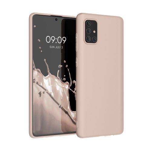 Husa Samsung Galaxy A71, Crem, Silicon, KWM000010ZJ030C