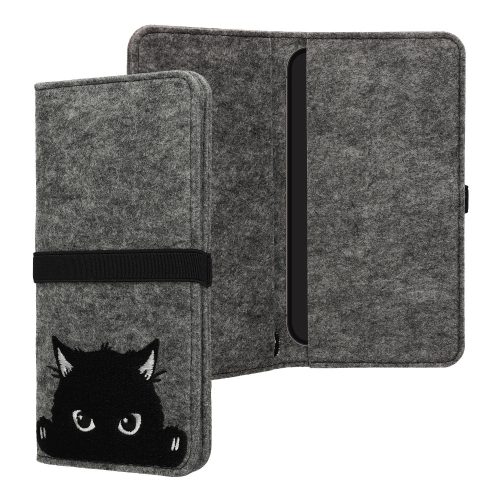 Husa Universala telefon, Marime XL - 6.8 inch, Gri/Negru, Textil, KWM000015OJ004C