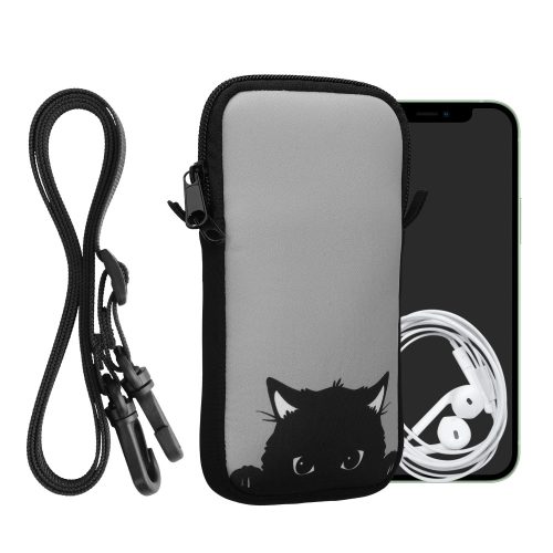 Husa Universala telefon, Marime XL - 6.8 inch, Gri/Negru, Neopren, KWM000016AJ025C