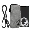 Husa Universala telefon, Marime XXL - 7 inch, Gri/Negru, Textil, KWM000016AK020C