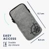 Husa Universala telefon, Marime XXL - 7 inch, Gri/Negru, Textil, KWM000016AK020C