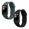 Set 2 Curele Kwmobile pentru Xiaomi Mi Band 8 Pro, Negru/Verde inchis, Silicon, KWM0000250D002C