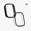 Set 2 Huse complete Kwmobile pentru Xiaomi Mi Band 8 Pro, Transparent/Negru, Plastic, KWM0000250O001C