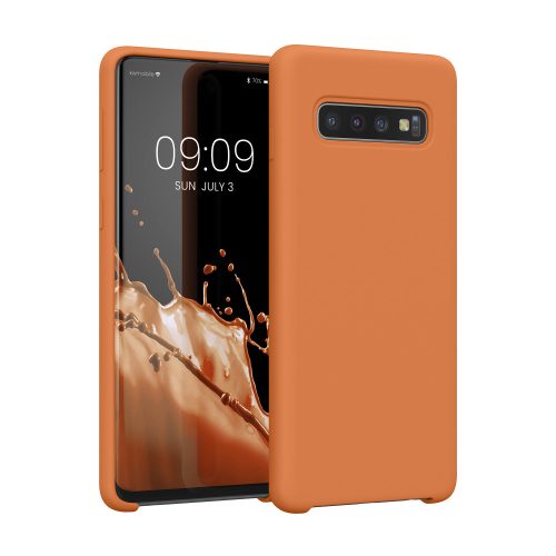 Husa Samsung Galaxy S10, Portocaliu, Silicon, KWM000009QK051C