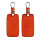Husa Cheie Auto Kwmobile pentru Renault 4 Butoane - Smart Key, Portocaliu, Piele ecologica, KWM0000100H010C