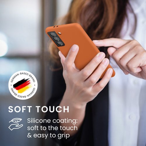 Husa Samsung Galaxy S21, Portocaliu, Silicon, KWM000012BT071C
