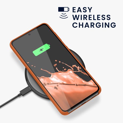 Husa Samsung Galaxy S21, Portocaliu, Silicon, KWM000012BT071C