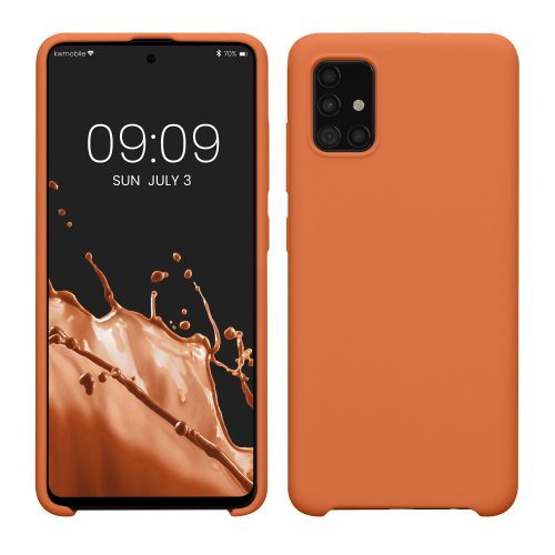 Husa Samsung Galaxy A51, Portocaliu, Silicon, KWM000010ZA052C