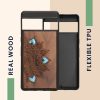 Husa Google Pixel 7 Pro, Maro/Albastru, Lemn, KWM000018ED006C
