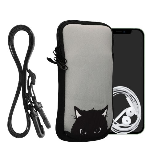 Husa Universala telefon, Marime XXL - 7 inch, Gri/Negru, Neopren, KWM000016AJ031C