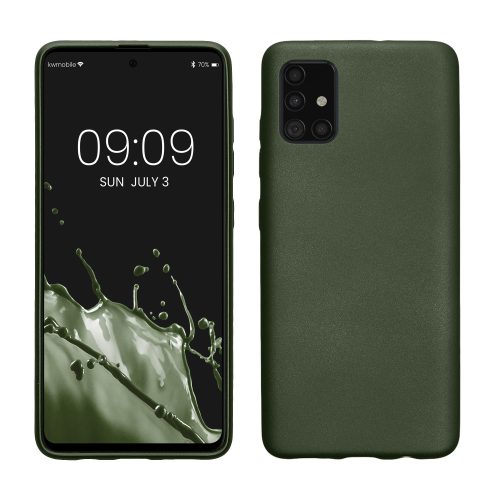 Husa Samsung Galaxy A51, Verde inchis, Silicon, KWM000010ZE017C