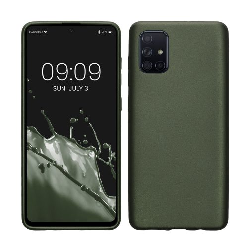 Husa Samsung Galaxy A71, Verde inchis, Silicon, KWM000010ZN017C